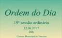 Ordem do Dia da 19ª Sessão Ordinária