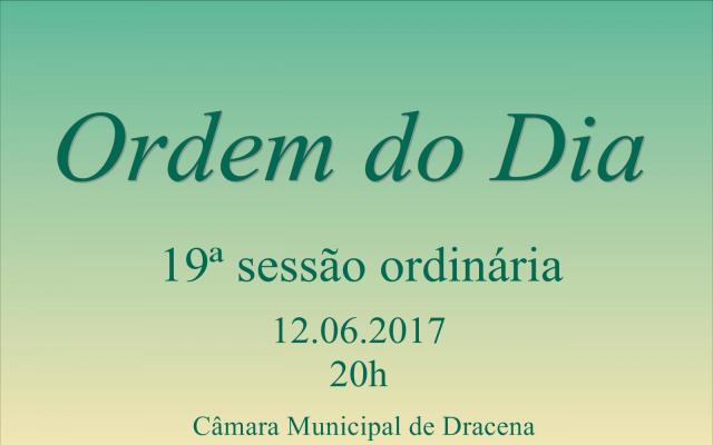 Ordem do Dia da 19ª Sessão Ordinária