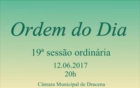 Ordem do Dia da 19ª Sessão Ordinária