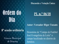 Ordem do Dia da 8ª sessão ordinária