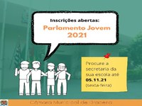 Parlamento Jovem 2021: Inscrições abertas na Câmara Municipal de Dracena