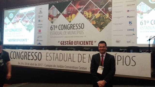 Presidente da Câmara Municipal de Dracena participa do 61º Congresso Estadual de Municípios