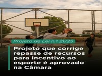 Projeto que corrige repasse de recursos para incentivo ao esporte é aprovado na Câmara