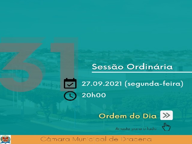 Próxima sessão ordinária da Câmara de Dracena conta com apreciação de três projetos
