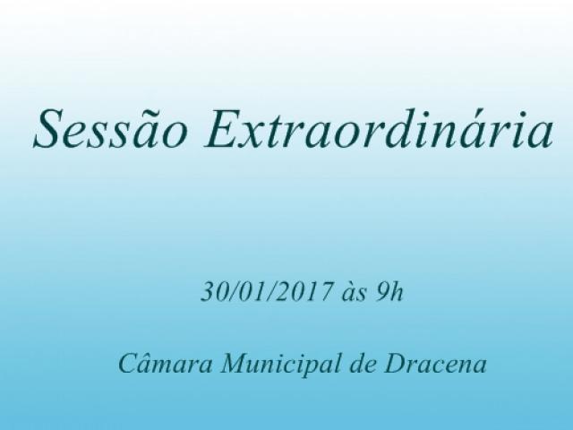 Sessão extraordinária será realizada nesta segunda-feira